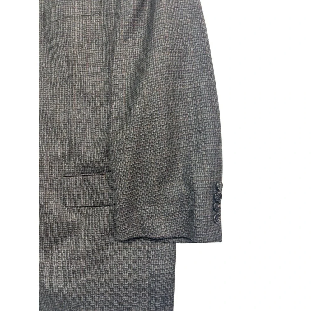 Ralph Lauren 52R 52S Brown Houndstooth Blazer Jacket Sport Suit Coat Wool‎